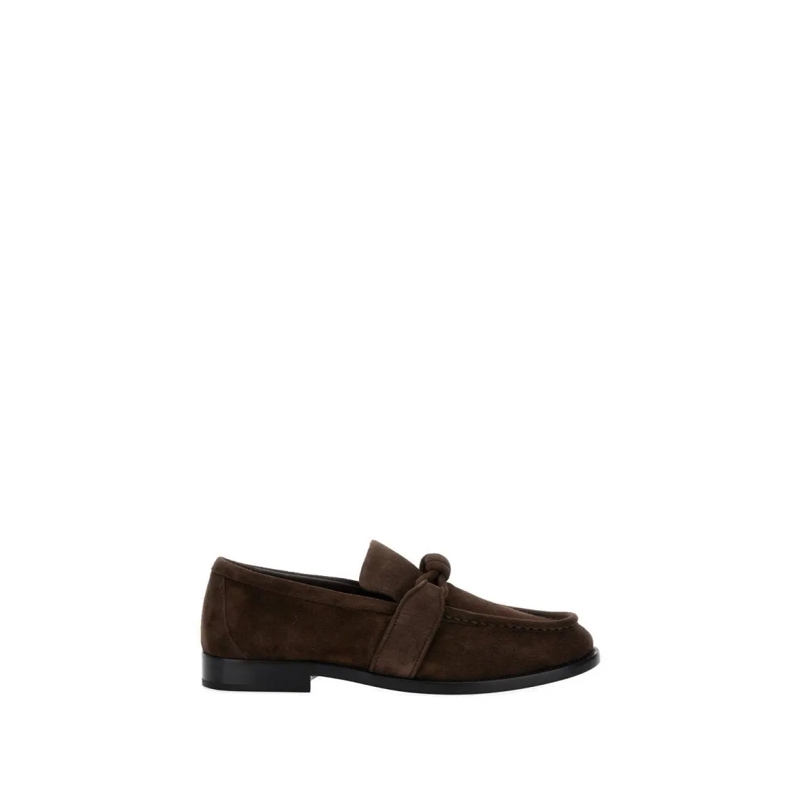 Bottega Veneta Ballerinas Brown Suede Moccasins With Knot Detail Brown