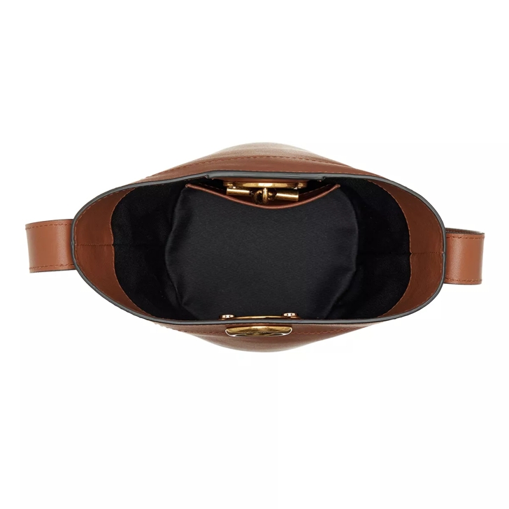 Moschino Metal Toggle Shoulder Bag Brown | Bucket Bag