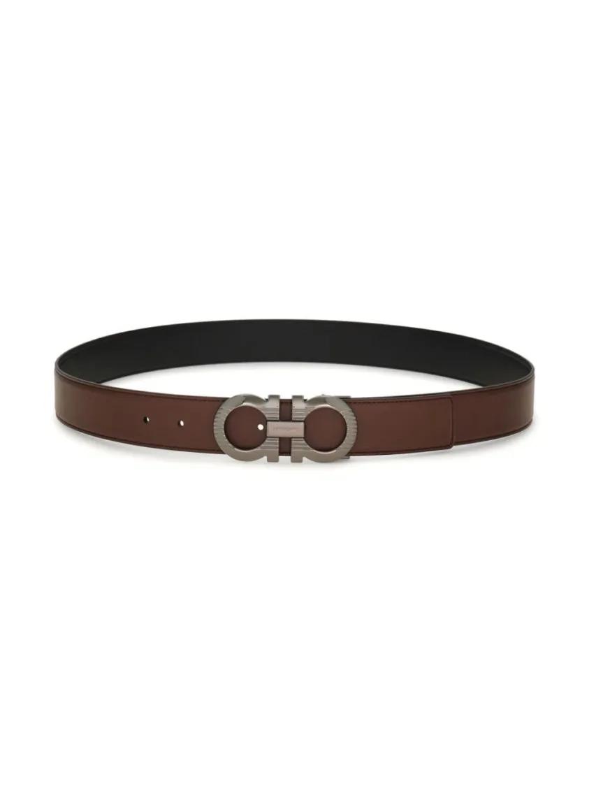 Salvatore Ferragamo Gürtel - Reversible Leather Belt - Gr. 105 - in Schwarz - für Damen