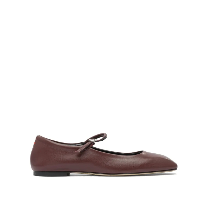 Aeydē Ballerinas Pointed Toe Leather Ballerinas With Delicate Strap Brown