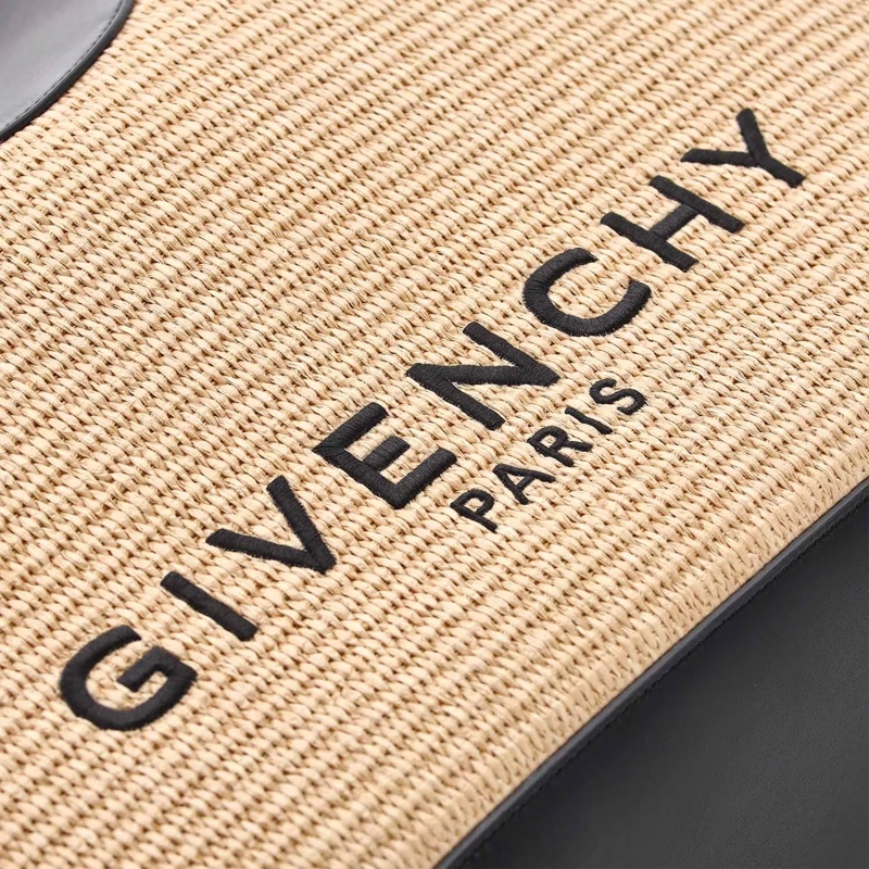 Givenchy Crossbody Bag Shopper aus Raffia und Leder braun(Image 4)