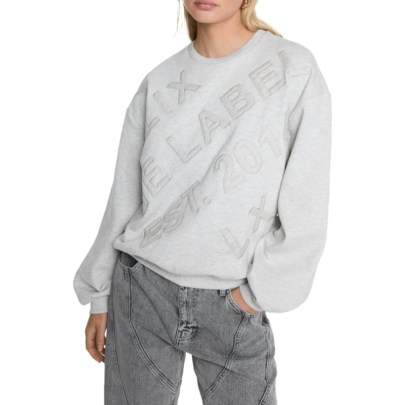 ALIX  Text Patches Sweater grau