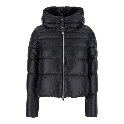 Herno Black Hooded Down Jacket In Nylon Black 