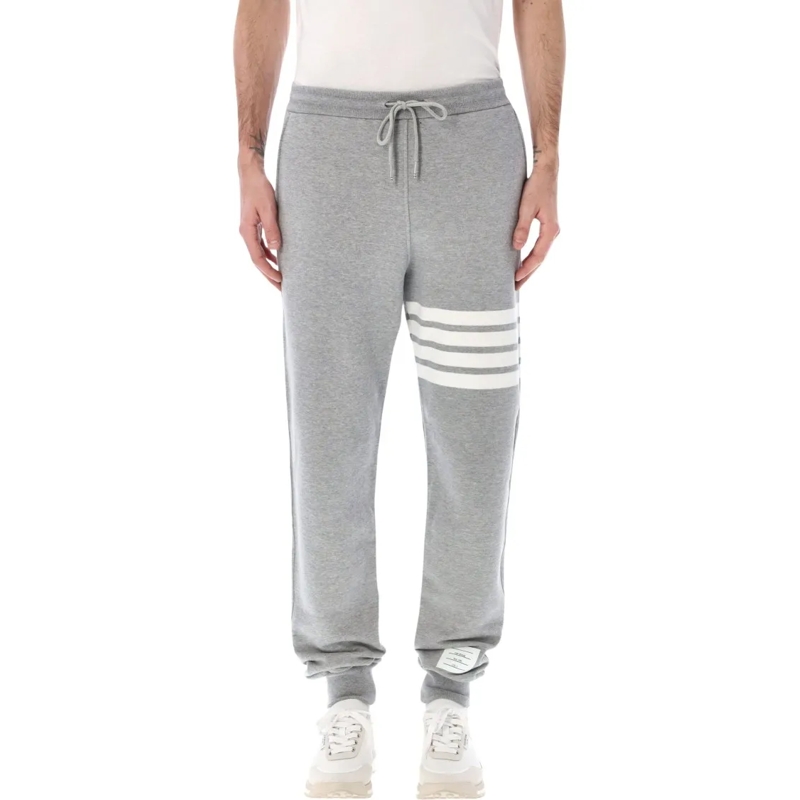 Thom Browne Pantalon de jogging Fleece Sweatpants With Iconic Stripe Detail Grey