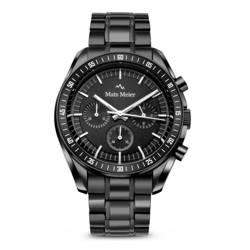 Mats Meier Chronographe Arosa Racing Uhr Schwarz