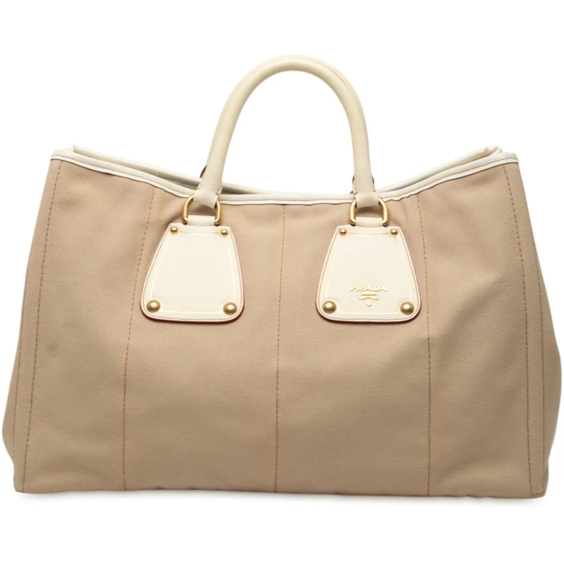 Prada Shopper Canvas Canapa Tote braun