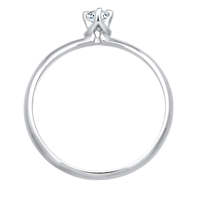 Elli Diamantring Ring Ring Solitär Diamant (0.11 ct.) Klassik 925 S silber(Image 3)