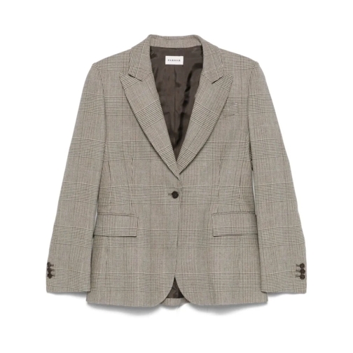 P.A.R.O.S.H. Blazer Fantasia Beige Prince Of Wales Check Blazer Neutrals