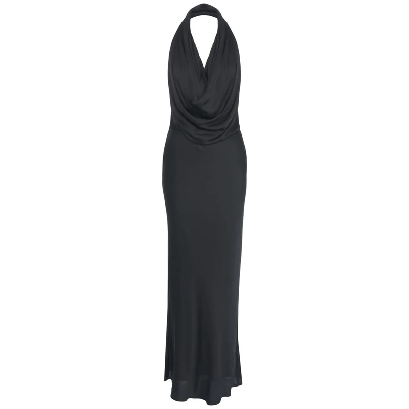 Staud Robe longue Draped maxi dress schwarz