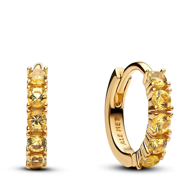 Pandora Hoop Earrings Yellow Huggie Earring 14k vergoldet