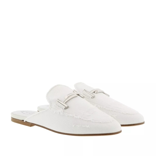 Tod's Double T Mules Leather White Claquette