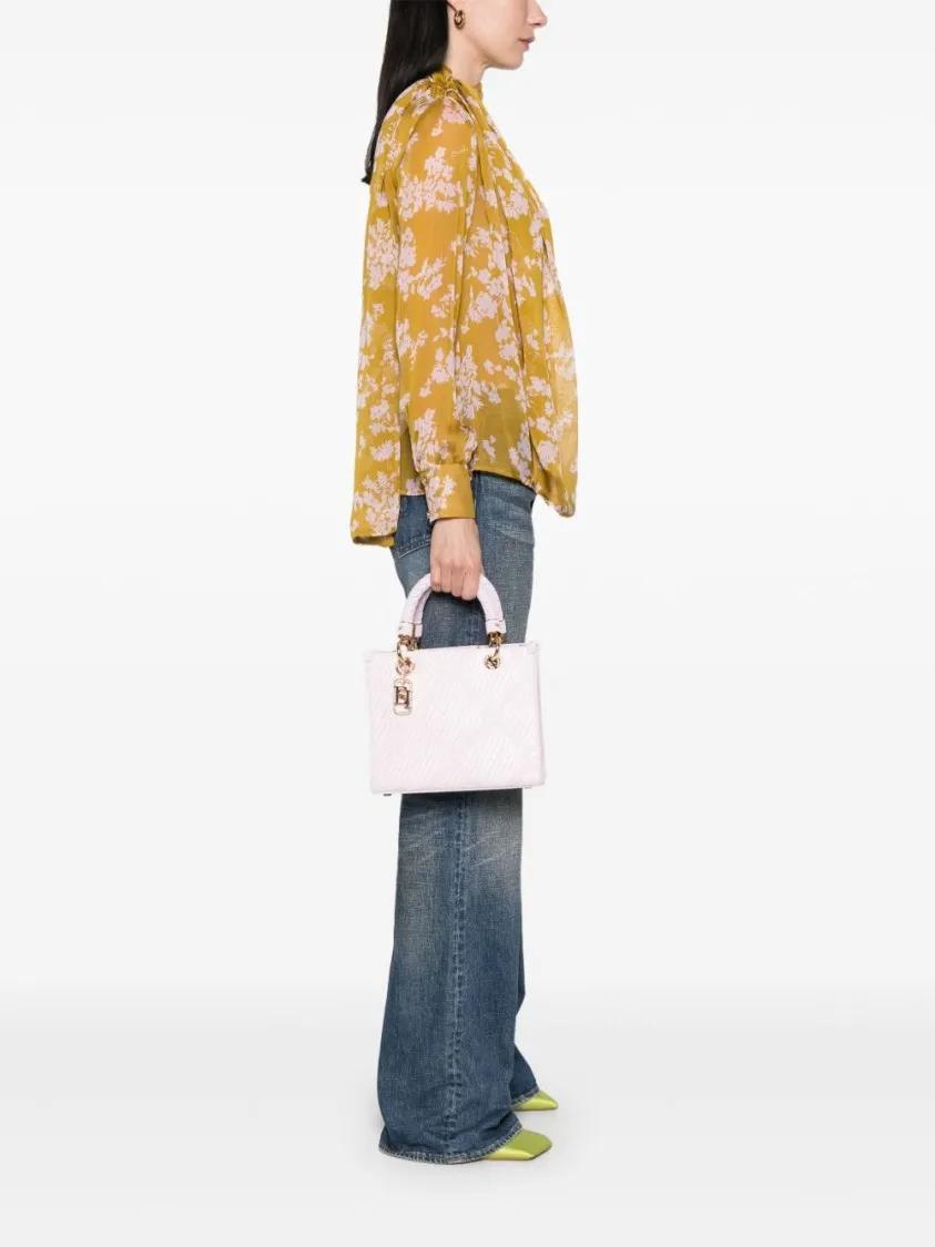 Elisabetta Franchi Crossbody bags Light Purple Textured Handbag With Braided Handles in paars