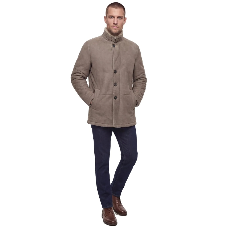 Werner Christ Shearling-Jacke Mantel Antony aus Lammfell Braun(Image 4)
