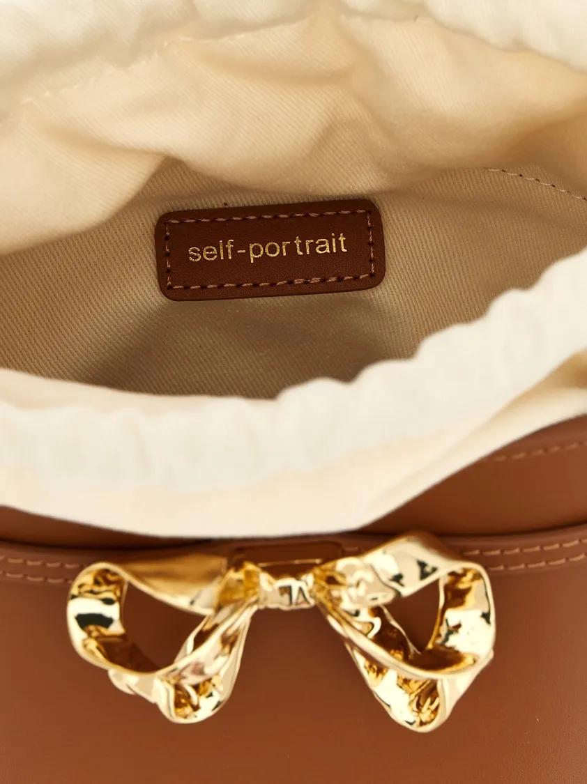 self-portrait Hobo bags 'Brown Leather Shoulder Bow Bag' Shoulder Bag in bruin