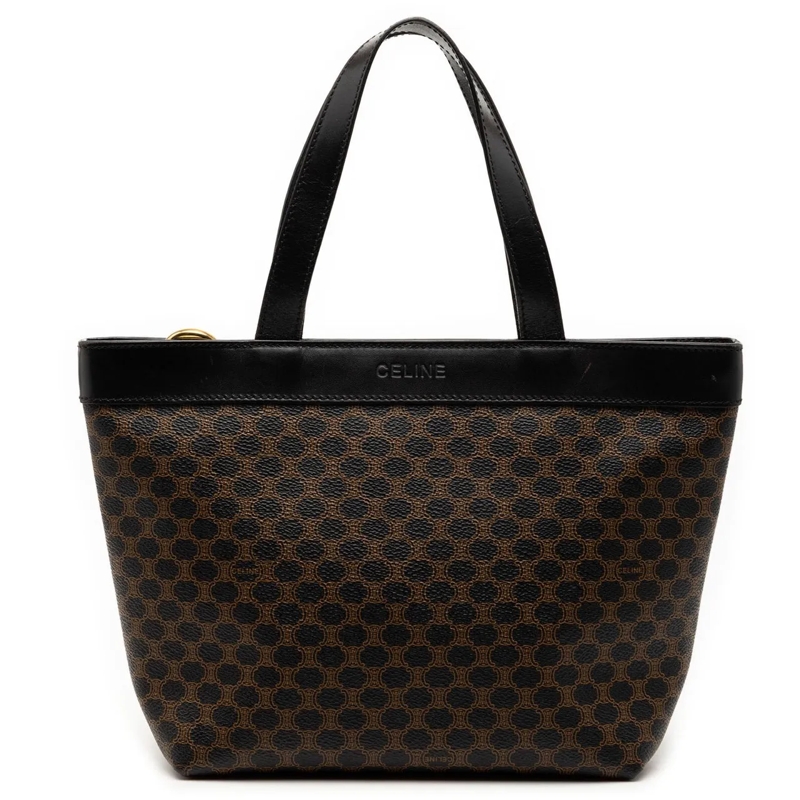 Celine Tote Macadam Coated Canvas Handbag schwarz