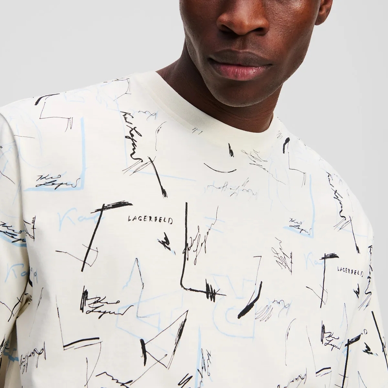 Karl Lagerfeld T-Shirt T-SHIRT MIT ALLOVER-PRINT beige (Image 5)