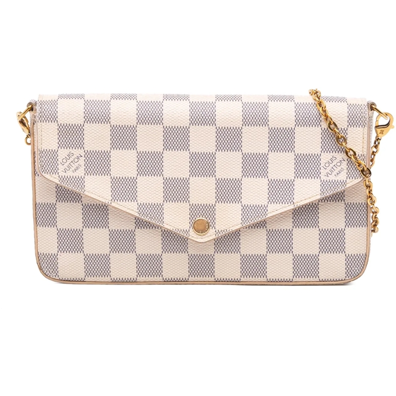 Louis Vuitton Schultertasche Damier Azur Pochette Felicie weiß