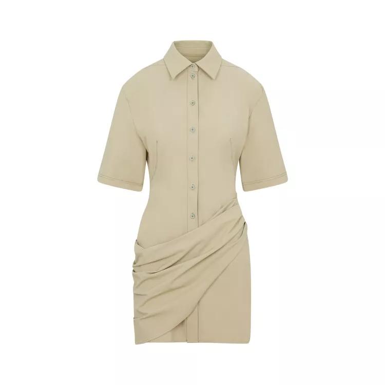 Jacquemus - Light Khaki La Robe Camisa Dress - Größe 34 -