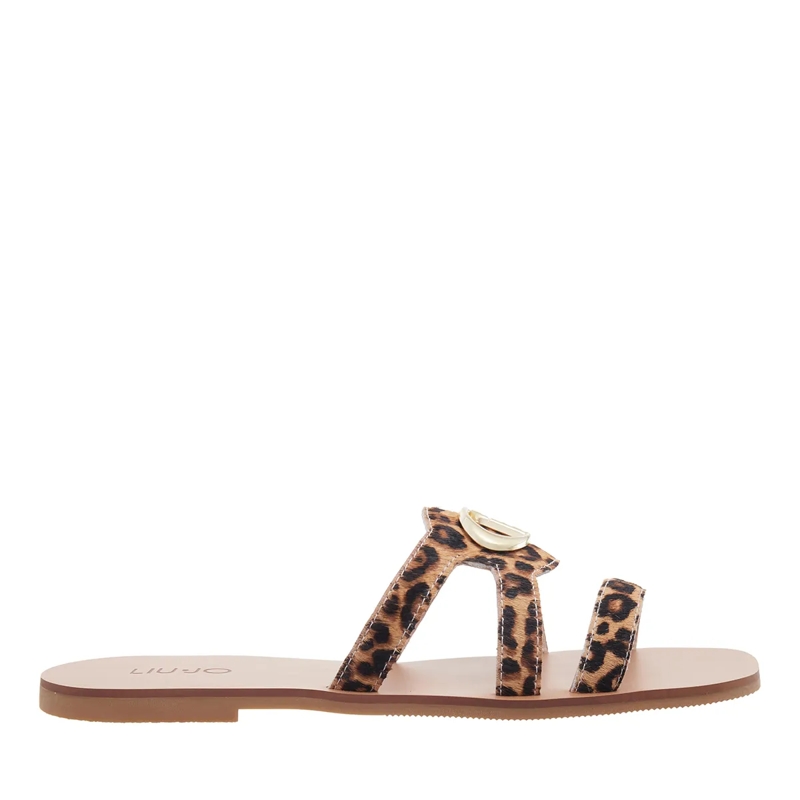 LIU JO Slides Saba 11 Pony Hair Leopard