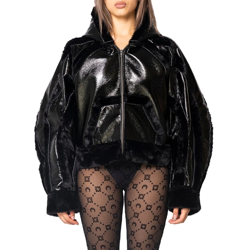 Ottolinger Bluse SHEARLING FITTED MULTILINE BLACK schwarz