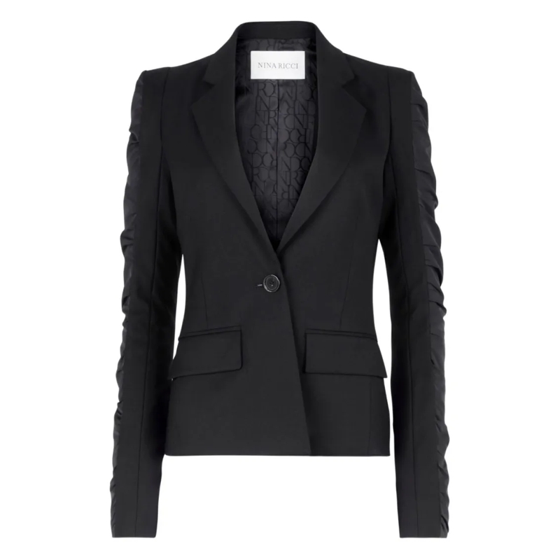 Nina Ricci Blazer Tailored Black Jacket With Structured Lapels And R Black