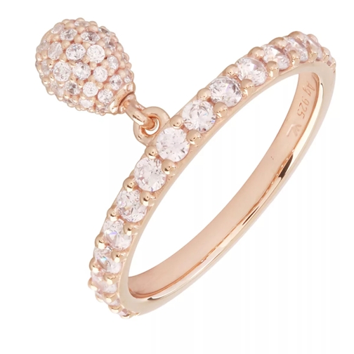Little Luxuries by VILMAS Vita New White Ring Pile Drop Rose Gold Plated Anello pavé