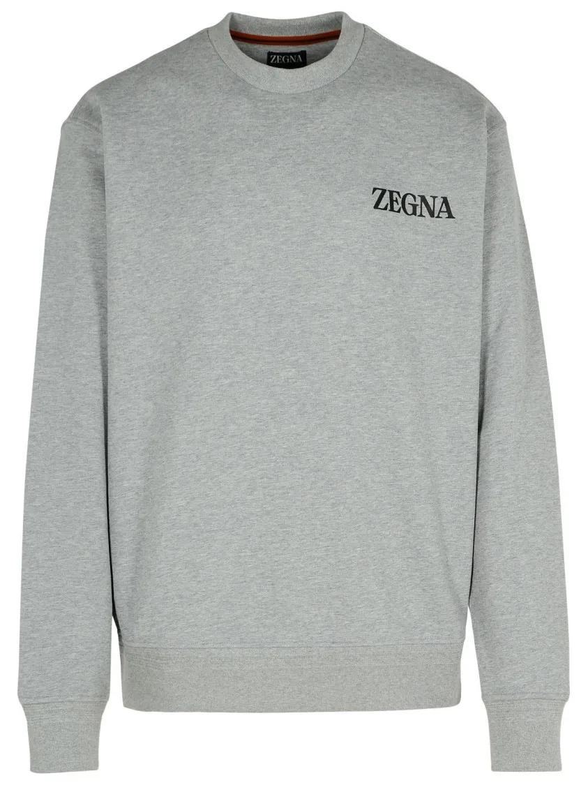 Zegna - Gray Cotton Sweatshirt - Größe 48 - grau