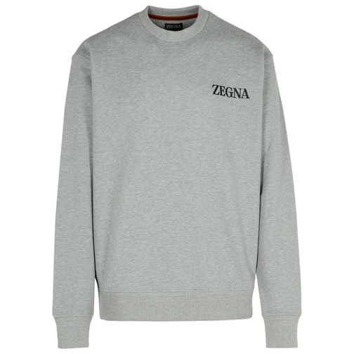 Zegna Sweatshirts Gray Cotton Sweatshirt Grey