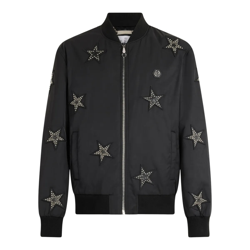 Philipp Plein Daunenjacke Bomber Jacket Stars schwarz