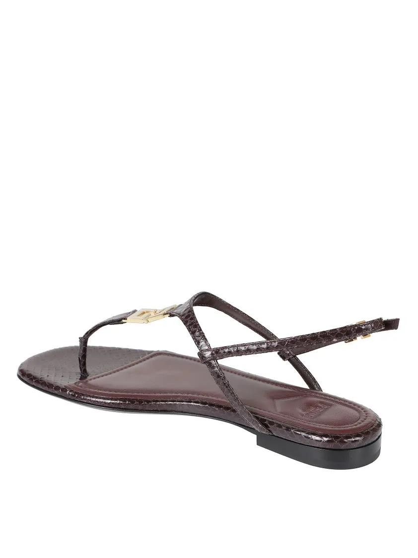 Thumbnail - Fendi Sandalen - Brown Minimalist Sandals - Gr. 37,5 (EU) - in Braun - für Damen