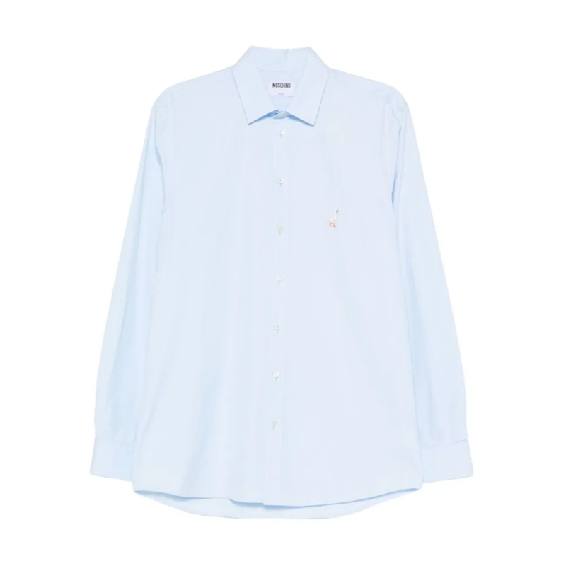 Moschino Hemd Light Blue Cotton Shirt Purple