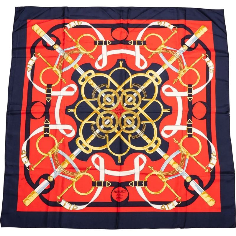 Hermès Wollschal Hermes Classic "Eperon d�Or" Silk Carre 90 Scarf T rot