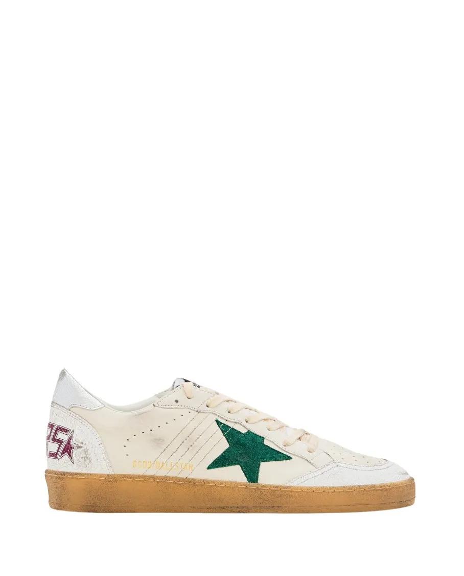 Golden Goose Low-Top Sneaker - Ball Star Nappa Upper Crack Toe And Spur Suede Sta - Gr. 40 (EU) - in Weiß - für Damen