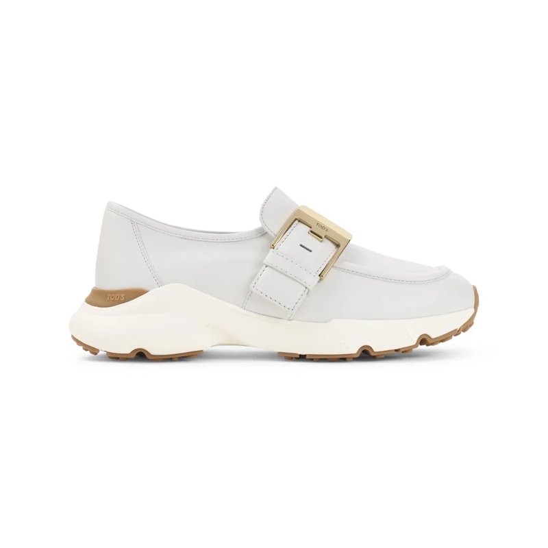 Tod's Lage-top sneaker Chunky White Leather Sneakers With Distinctive Buc White