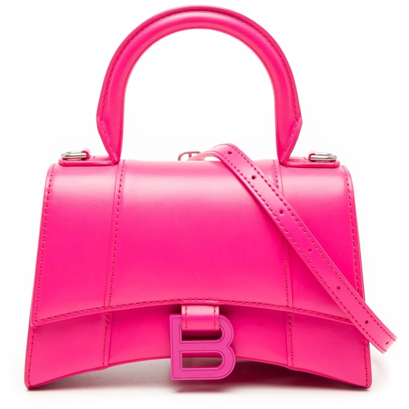Balenciaga Schultertasche XS Calfskin Hourglass Top Handle Bag rose