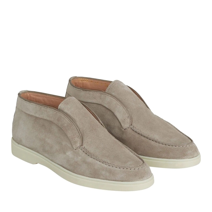 Santoni Dessert Leather Ankle Boots taupe Ballerina