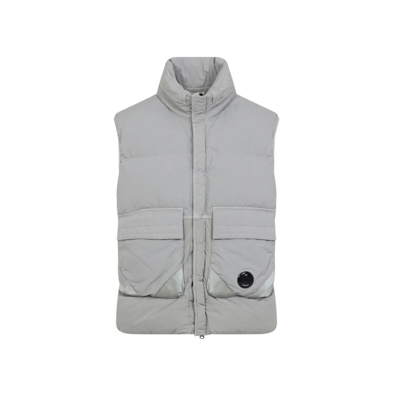 CP Company Doudoune Padded Grey Waistcoat With Quilted Design Grey