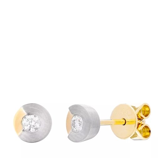 VOLARE Earrings with 2 diamonds zus. approx. 0,10ct Platinum 950 and Yellow Gold 750 Oorsteker