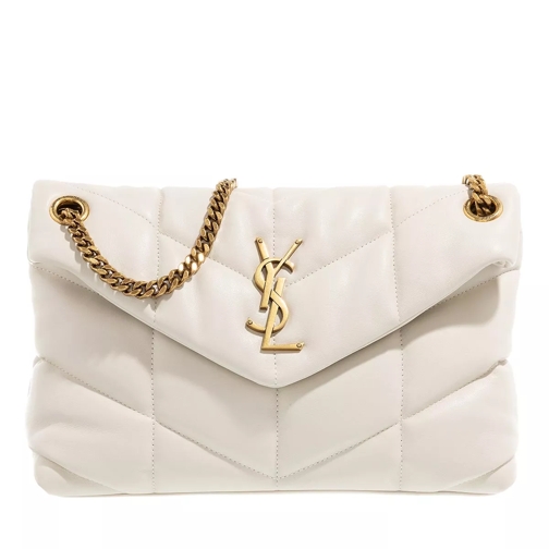 Saint Laurent LouLou Puffer Small Bag Quilted Lambskin Creme Envelope Bag