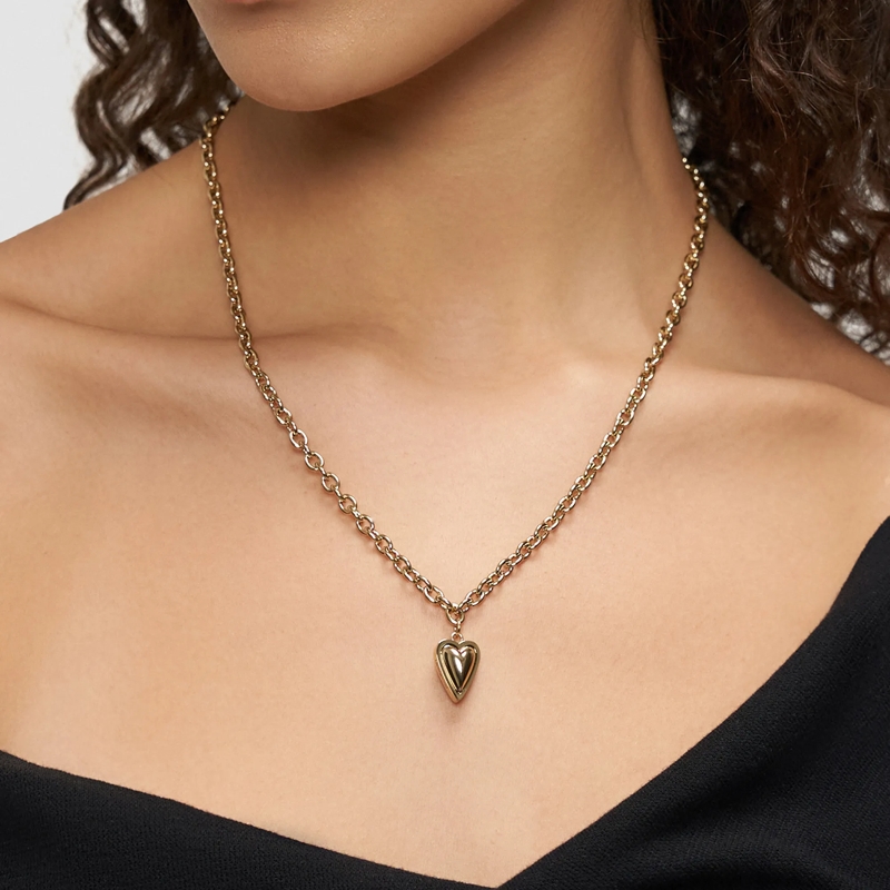 Liebeskind Berlin Mittellange Halskette Edelstahl Metal Heart gold(Image 6)