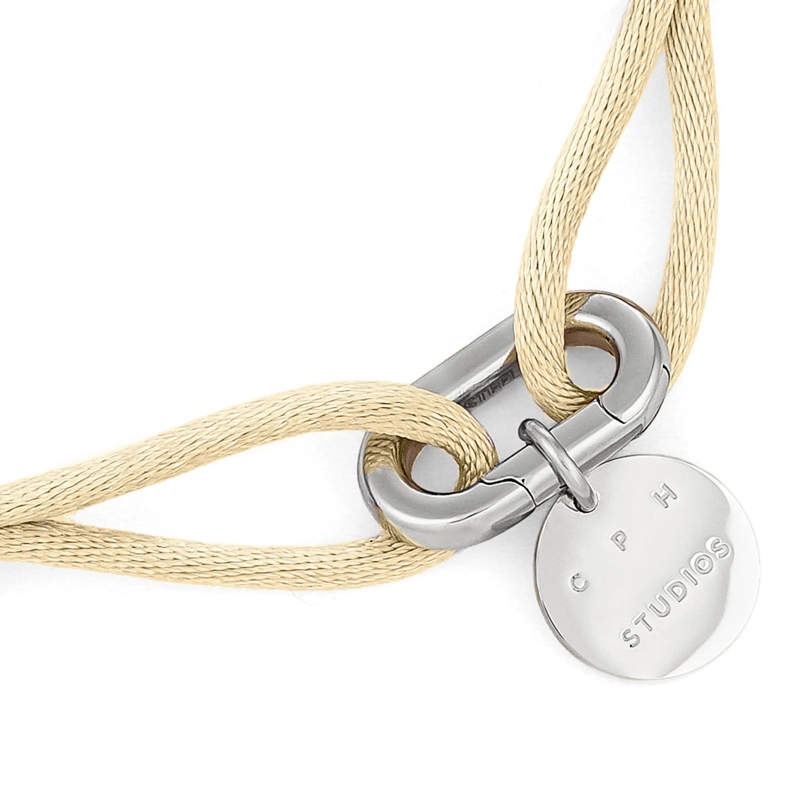 Copenhagen Armband Edelstahl Fabric Link beige(Image 4)