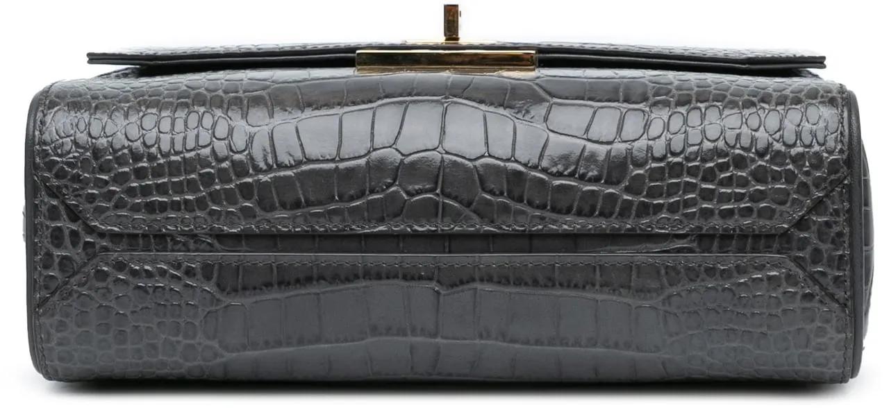 Givenchy Shoppers Medium Croc Embossed Eden Crossbody in grijs