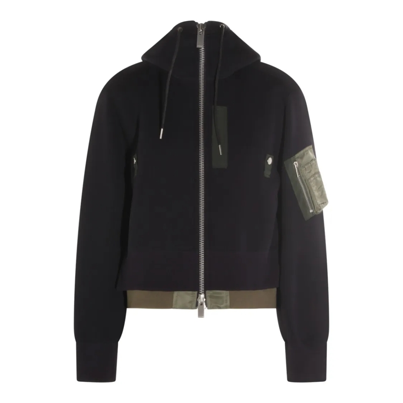 Sacai Übergangsjacke Layered Hooded Jacket Black