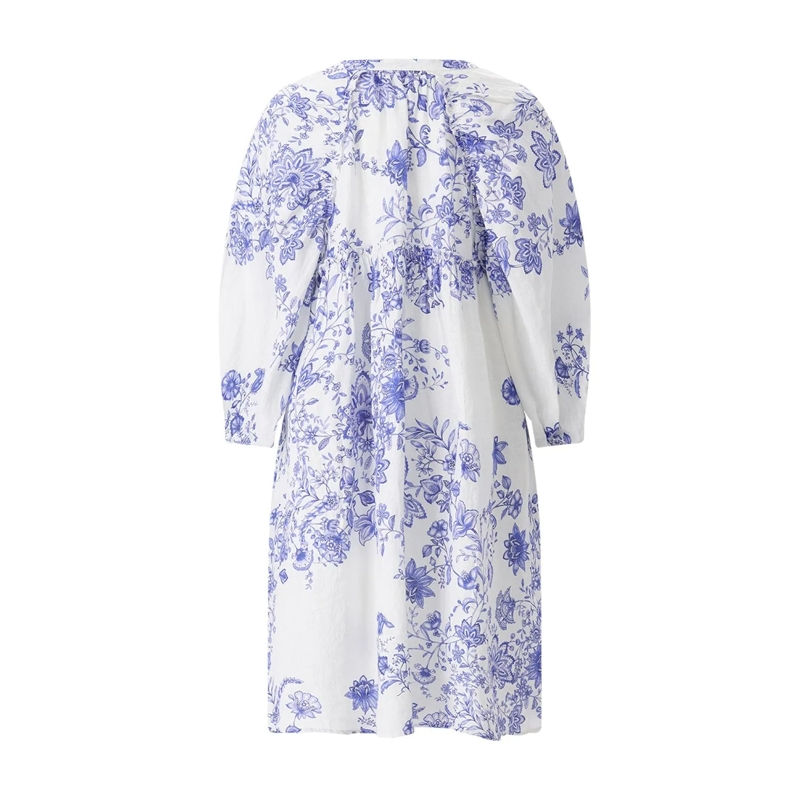 Emily can den Bergh Minikleid Kleid aus Leinen blau(Image 2)