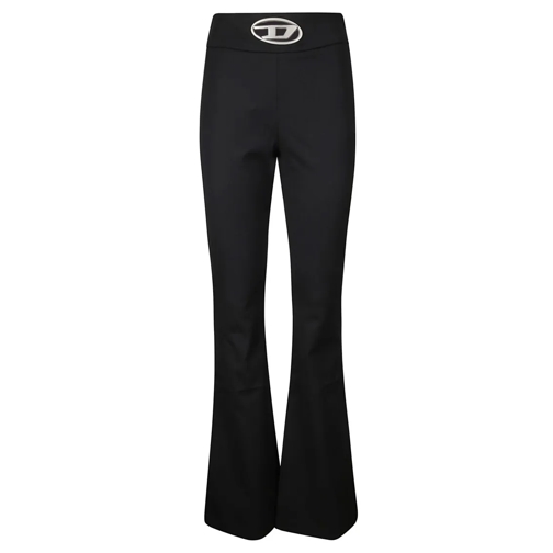 Diesel  Flare Trousers With Logo Detail Black