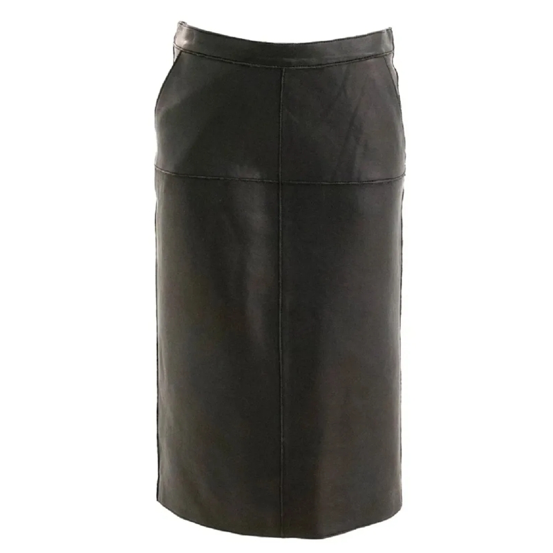 P.A.R.O.S.H. Jupe midi Knee-Length Midi Skirt In Smooth Lamb Leather Black