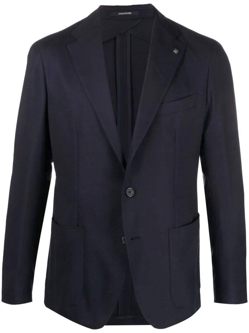 Thumbnail - Tagliatore - Navy Blue Wool Jacket - Größe 54 - blau