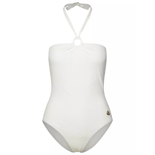 Moncler One-Piece Swimsuit In White Polyamide Mix White 