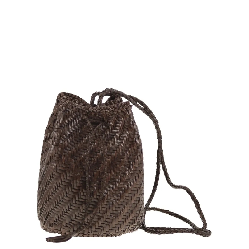 DRAGON DIFFUSION Sac reporter Pompom Double Jump - Bucket Bag Brown