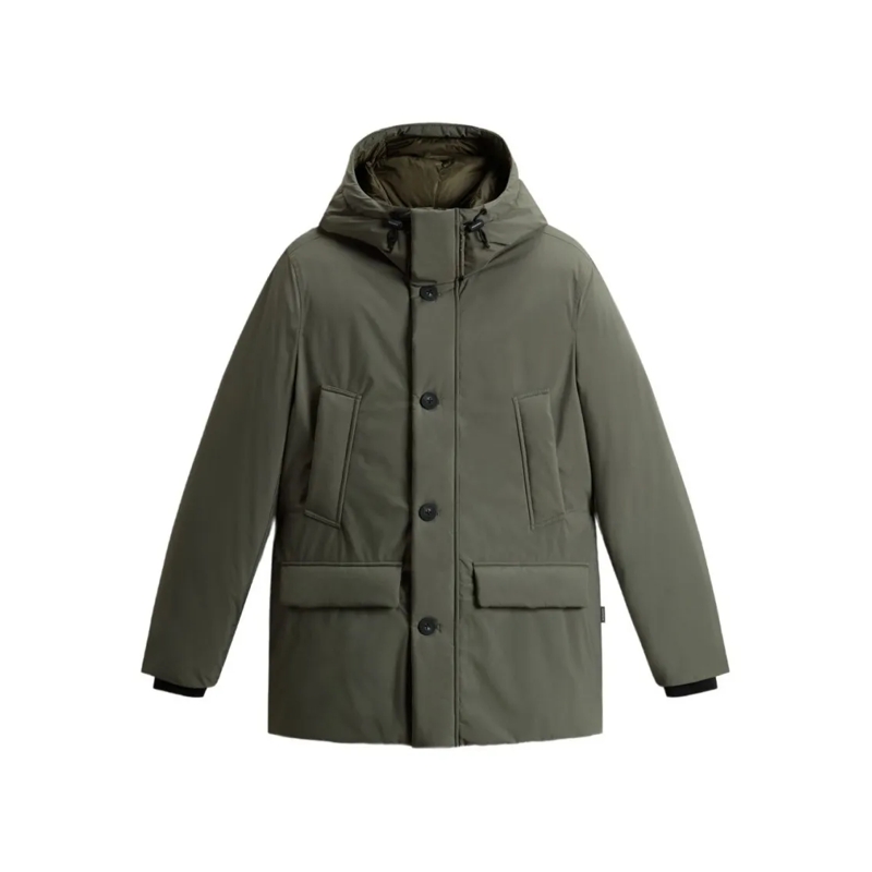 Woolrich Daunenjacke Logo Down Jacket Grey